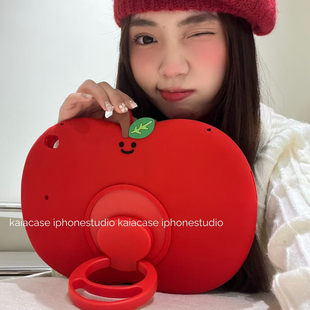 kaia可爱ins红苹果支架pad10保护套2022新款适用苹果iPad789代10.2寸mini6平板Air4/5保护壳pro女软硅胶9.7寸