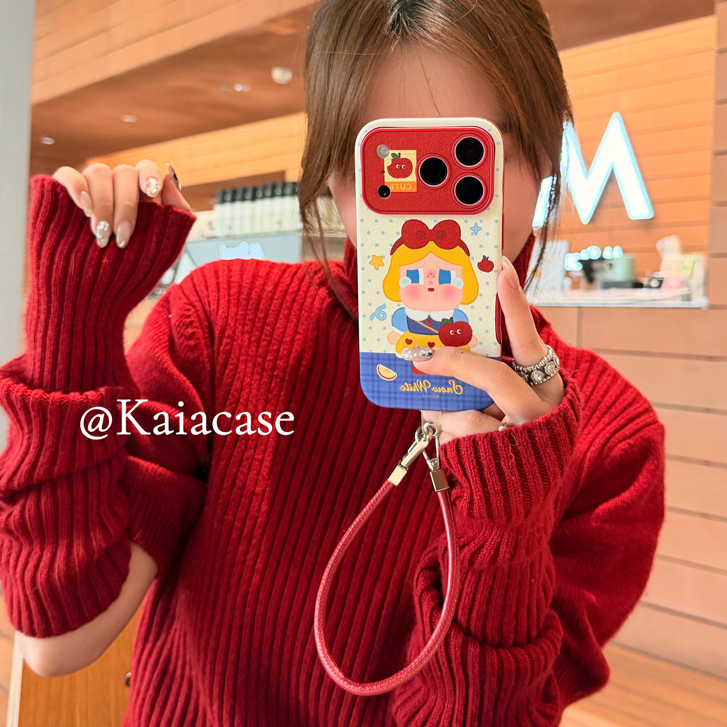 kaia 趣味搞怪卡通白雪公主哭娃适用苹果17promax手机壳iphone16pro新款17女14pro带挂绳15pro皮质防摔手机套,3C数码配件,手机保护套/壳,淘宝优惠券,粉丝福利购,淘宝优惠卷