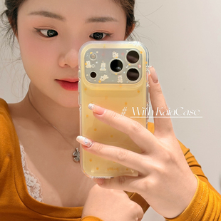 kaia 韩风ins简约波点西高地适用苹果17promax手机壳iphone16pro新款16女17pro创意15pro全包双层防摔手机套