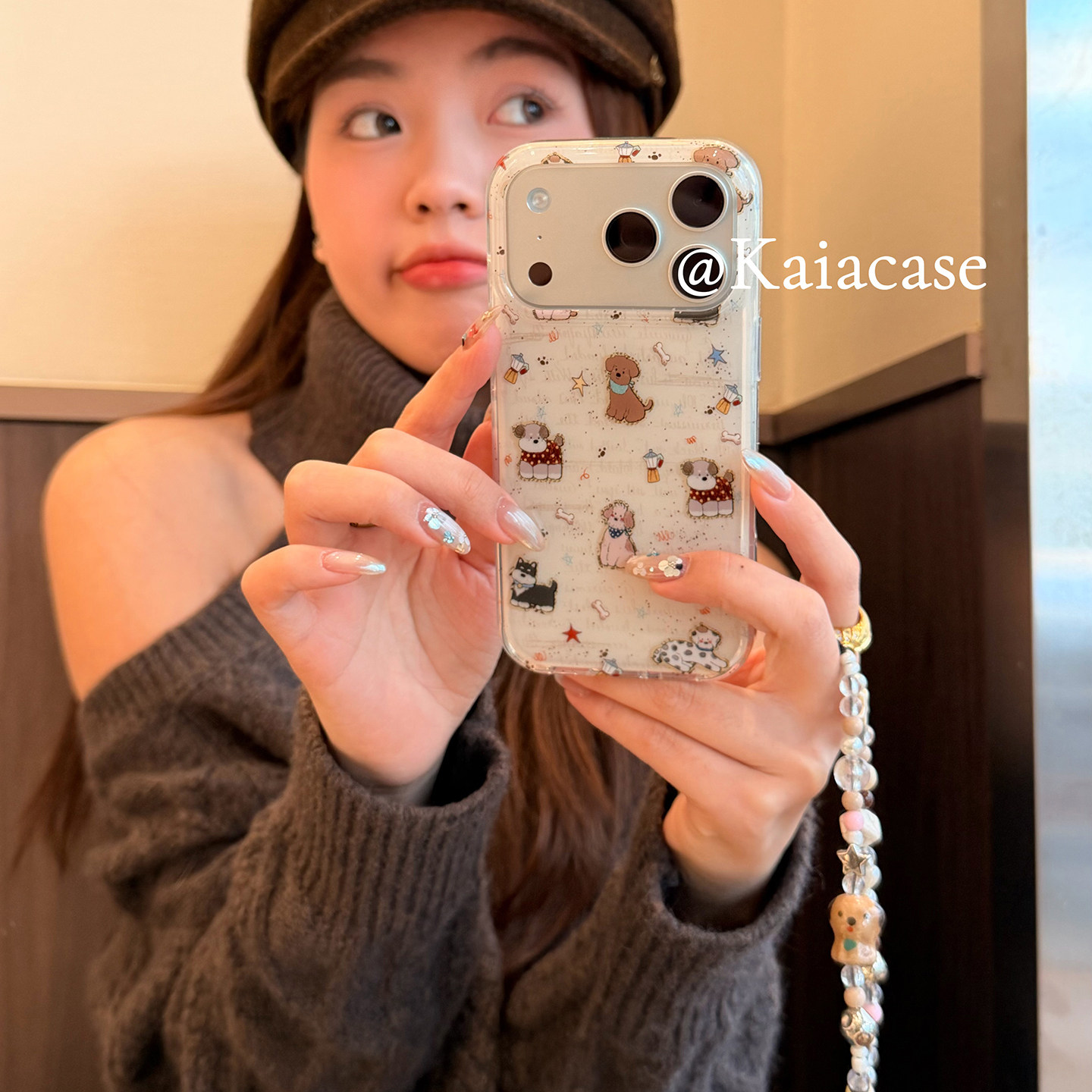 kaia 韩系可爱卡通星星狗狗插画适用苹果17promax手机壳iphone16pro新款17女14pro带链条15pro双层防摔手机套,3C数码配件,手机保护套/壳,淘宝优惠券,粉丝福利购,淘宝优惠卷
