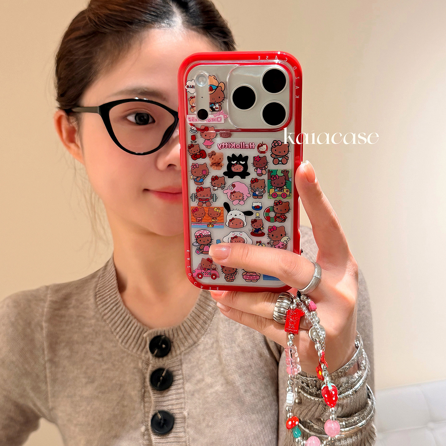 kaia韩系ins卡通哈喽kt插画适用苹果17promax手机壳