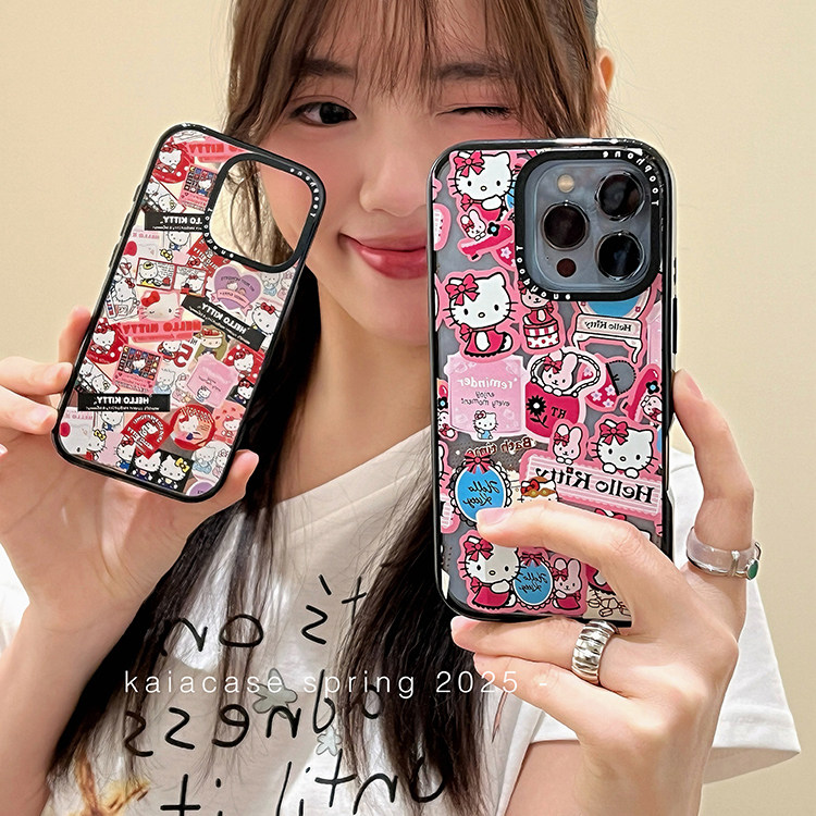 kaia 可爱HelloKitty凯蒂猫贴纸适用苹果16promax手机壳iphone13新款15女14pro闺蜜16pro创意透明防摔手机套,3C数码配件,手机保护套/壳,淘宝优惠券,粉丝福利购,淘宝优惠卷