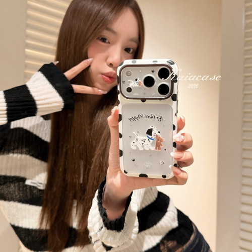 kaia趣味ins波点卡通斑点狗小棕熊适用苹果18promax手机壳iphone17pro新款16pro女17pro创意15全包防摔手机套