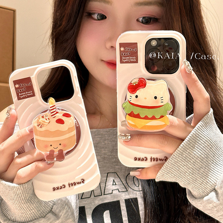 kaia 少女心可爱蛋糕kt汉堡磁吸壳适用iphone17promax手机壳苹果13新款15promax支架14女12华为mate60手机套,3C数码配件,手机保护套/壳,淘宝优惠券,粉丝福利购,淘宝优惠卷