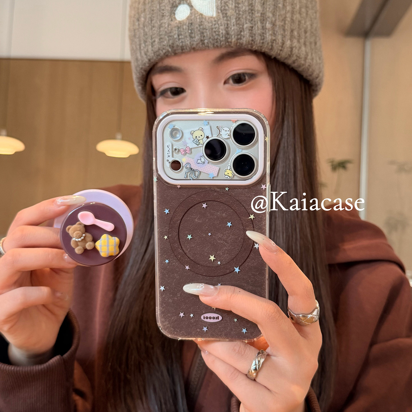 kaia甜美ins可爱彩色星星小熊适用苹果17promax手机壳iphone16pro新款13女14pro磁吸支架15pro全包防摔手机套,3C数码配件,手机保护套/壳,淘宝优惠券,粉丝福利购,淘宝优惠卷