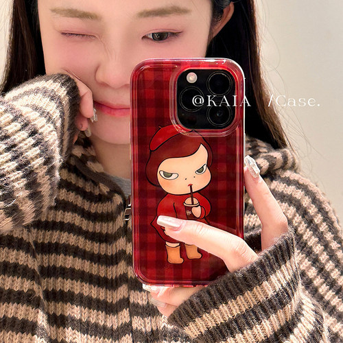 kaia 日系卡通女孩奈良美智适用iphone16promax手机壳苹果13新款15promax双层镭射14女12创意苹果16手机套软
