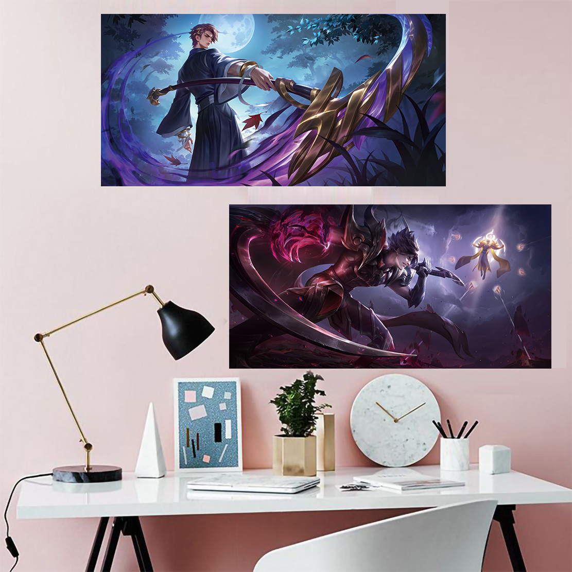 王者荣耀白起海报卧室宿舍墙贴自粘防水壁纸贴纸超大高清苍鳞隐世
