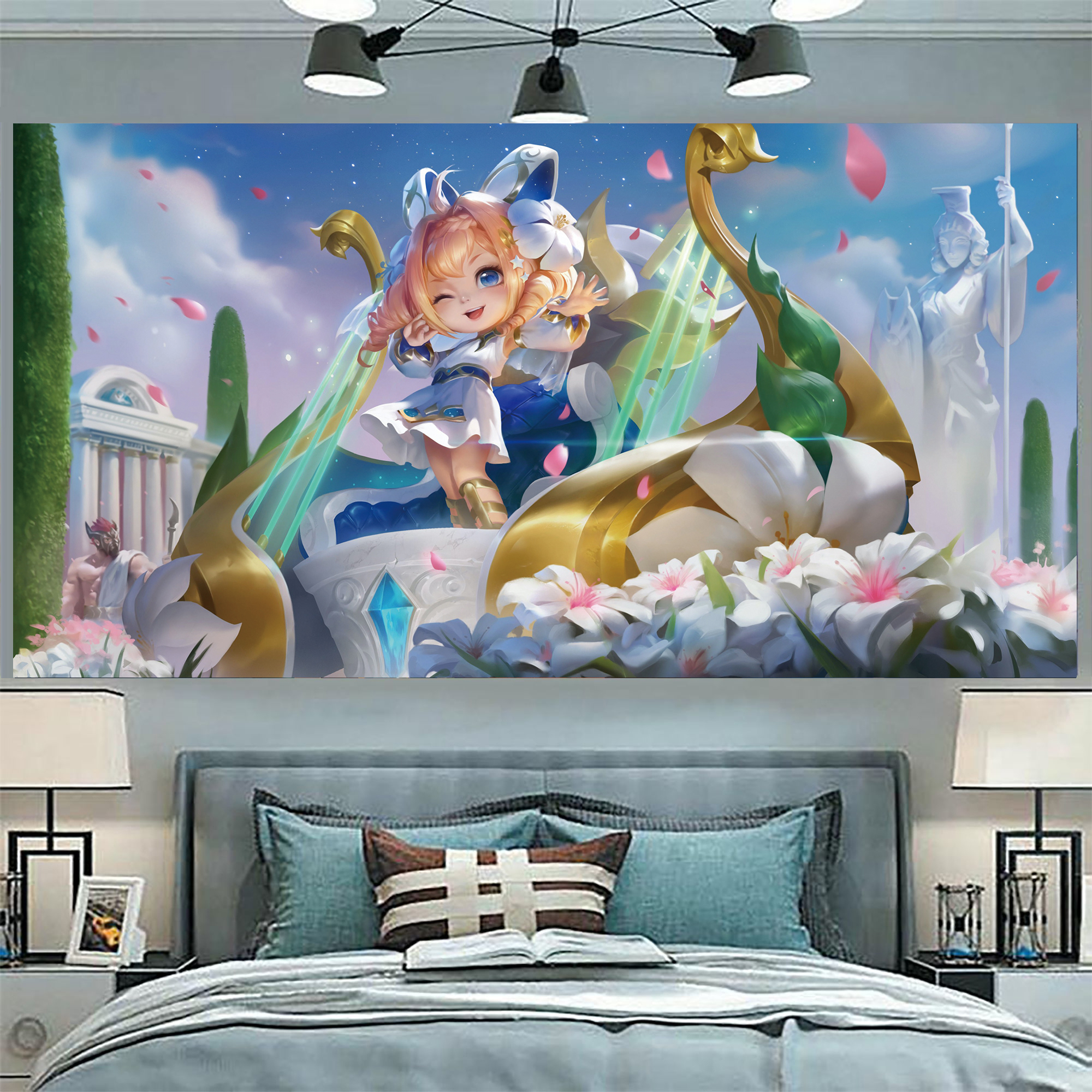 王者荣耀蔡文姬海报卧室宿舍墙贴自粘防水壁纸贴纸超大高清