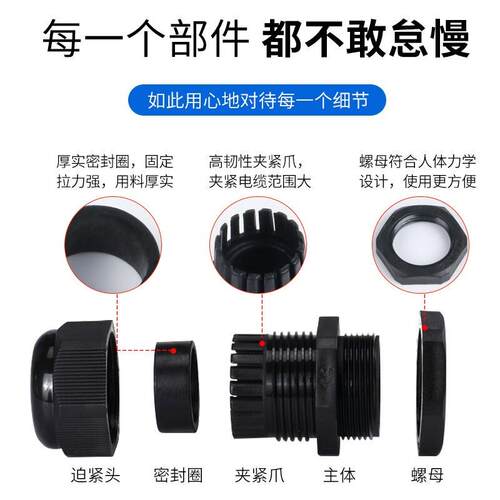 凯祥公制MPG系列尼龙电缆接头塑料电缆固定头葛兰头M12/M16/M20-M
