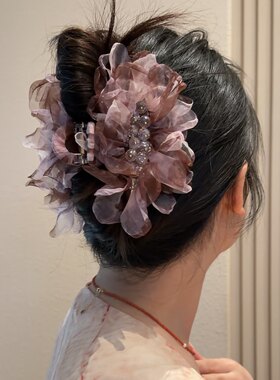 水晶水墨画欧根纱爪夹