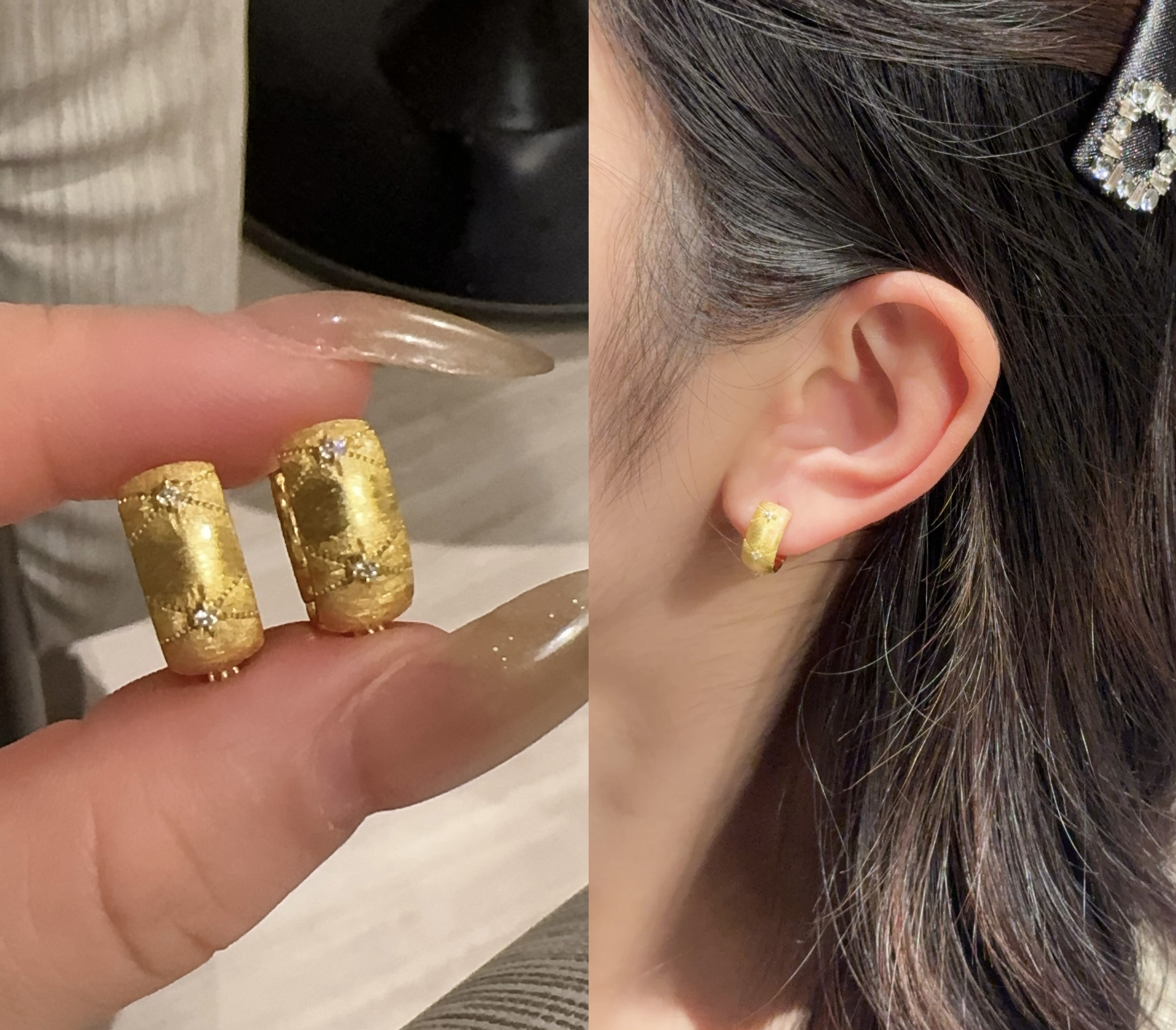 【通体纯银】拉丝工艺满天星耳环,珠宝/钻石/翡翠,手饰,淘宝优惠券,粉丝福利购,淘宝优惠卷