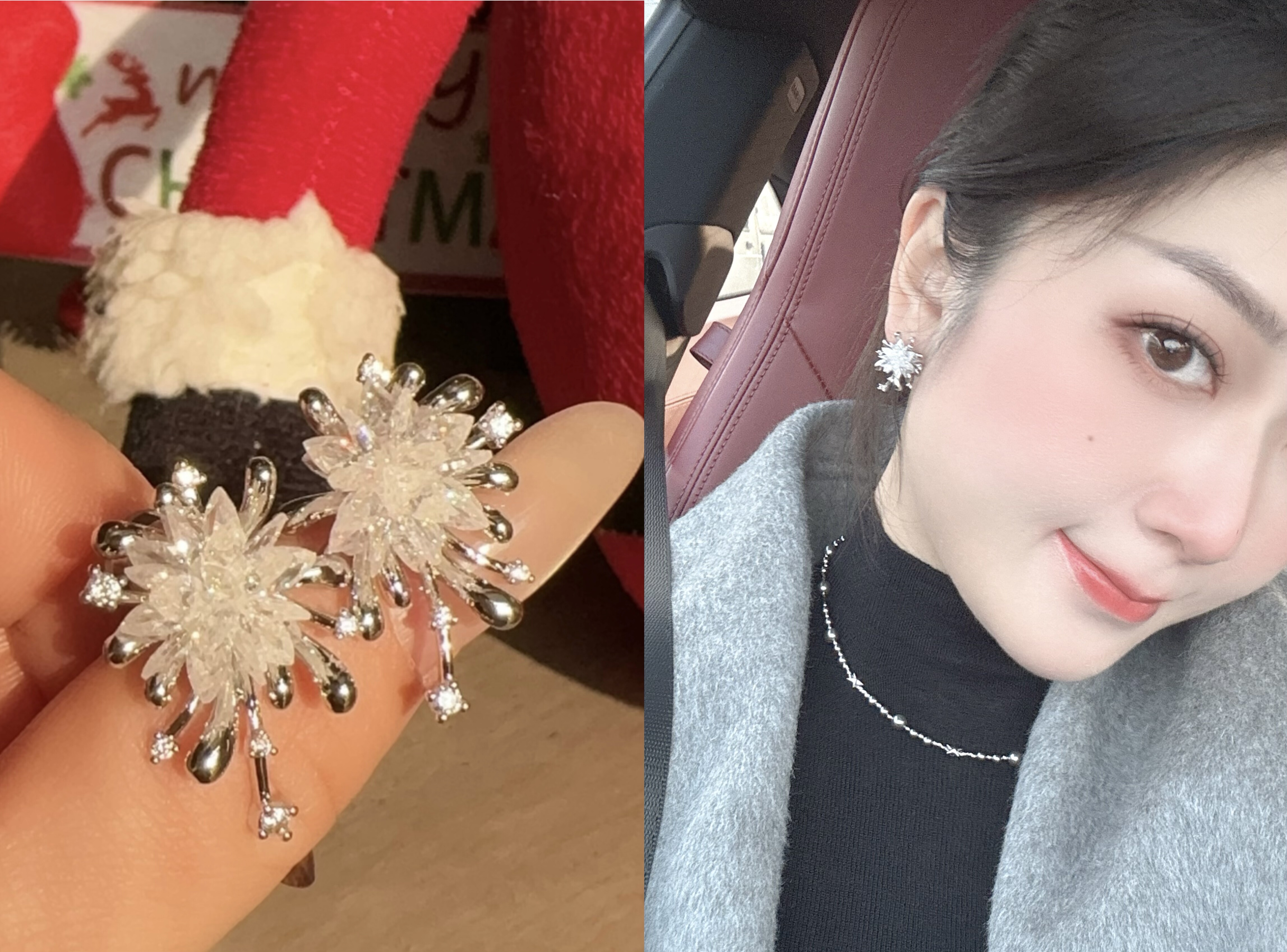 雪花水晶冰花耳环,珠宝/钻石/翡翠,手饰,淘宝优惠券,粉丝福利购,淘宝优惠卷