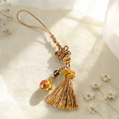 麦玲玲吉庆堂金禄福藏 茶晶葫芦挂饰包包手机水晶平安纳福