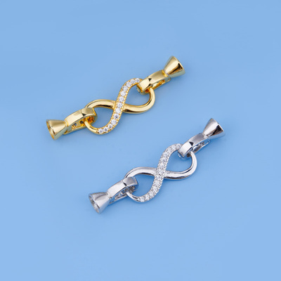 S925纯银 饰品diy配件 双环8字双圈连接杆 项链手链挂件