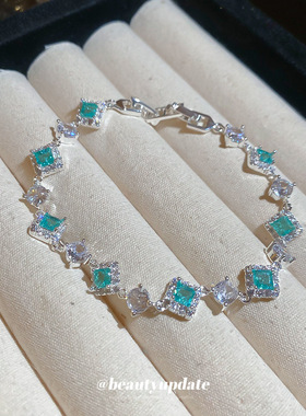 2025新款锆石菱形卡扣手链轻奢小众高级感手环冷淡风优雅精致手饰