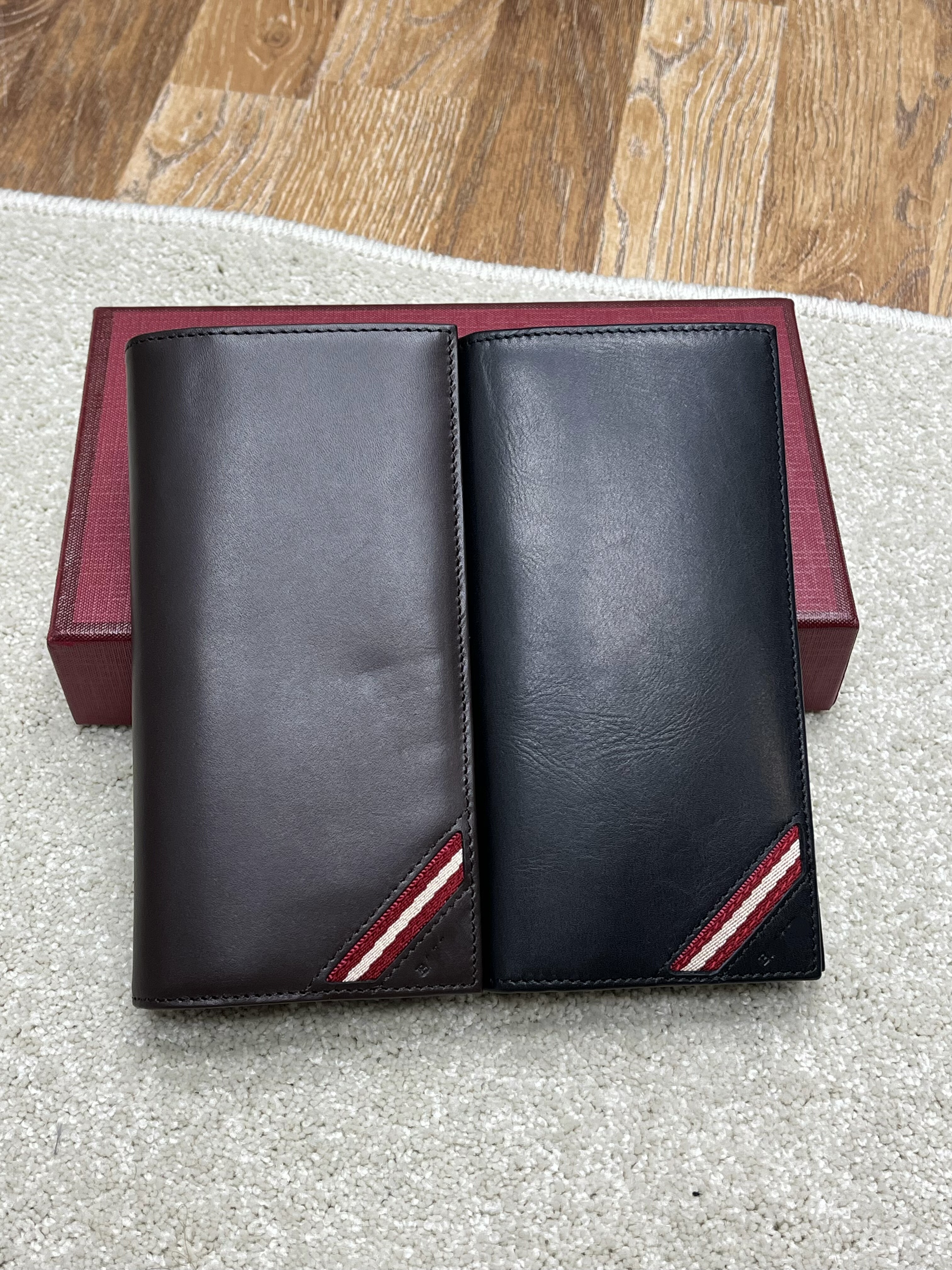 外贸原单钱包男长款真皮油蜡皮三角织带欧美商务时尚卡包西装夹