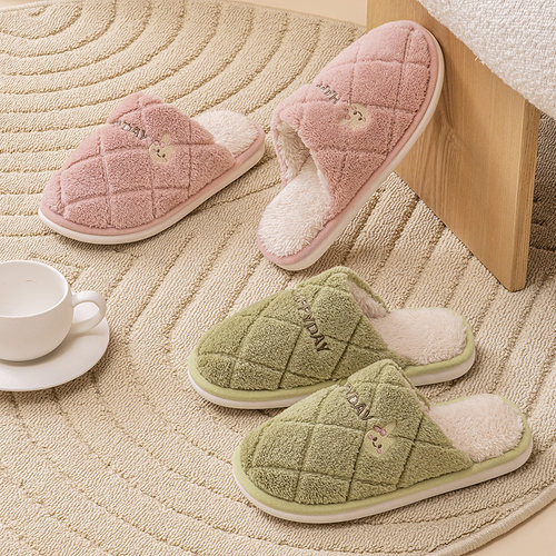 月子拖鞋秋冬季室内地板毛绒保暖