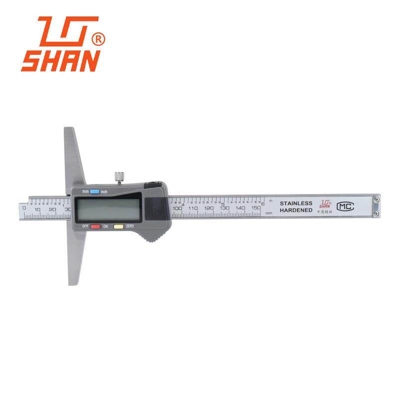桂量数显深度卡尺深度测量仪不锈钢尺身高精度0-200*0.01