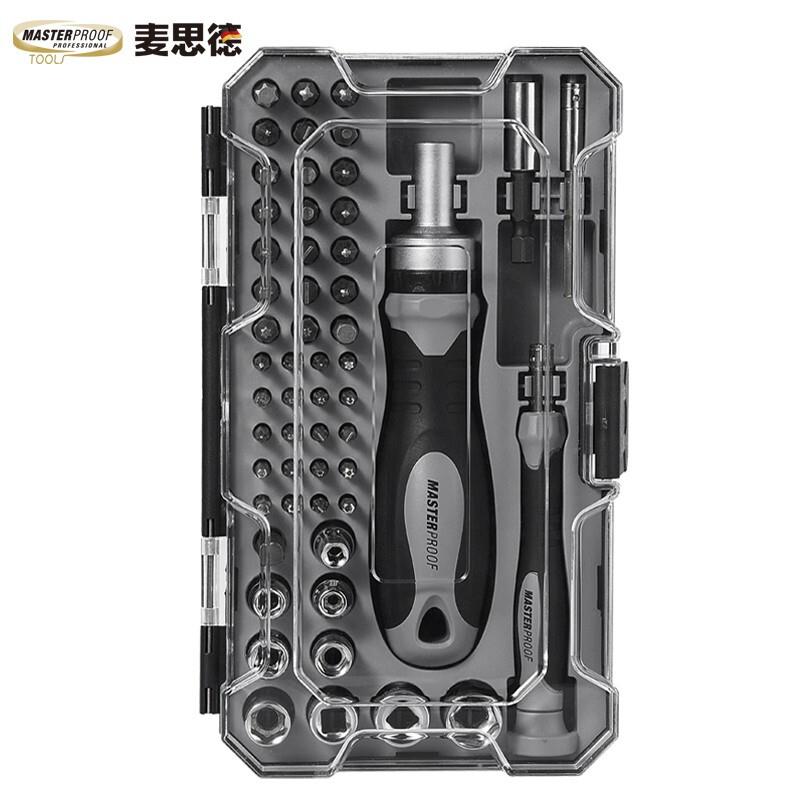 麦思德(MASTERPROOF)多功能棘轮螺丝刀套装家用一字十字六角套筒