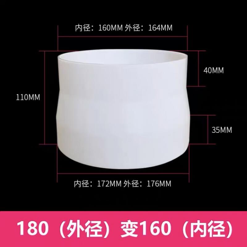 排风管排烟管PVC管道直通ABS通风管道变径圈大小头150转换接头100