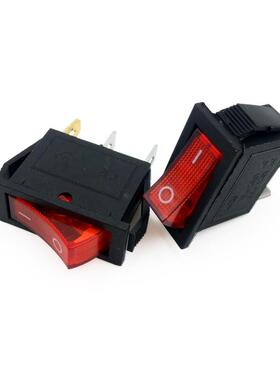 GEIYURIC船型开关按钮KCD3船形开关两档3300W带灯三脚220V绿色10