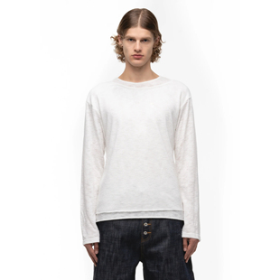 tee nofaith高弹双层领日产竹节棉软糯内搭打底基础长袖 面料升级