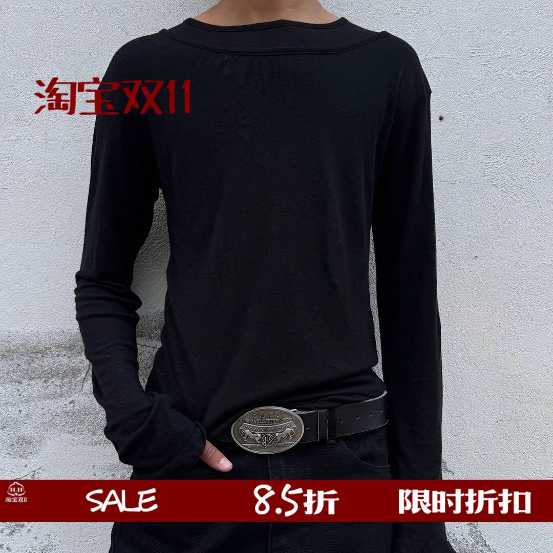 简约男士打底长袖内搭高弹双层