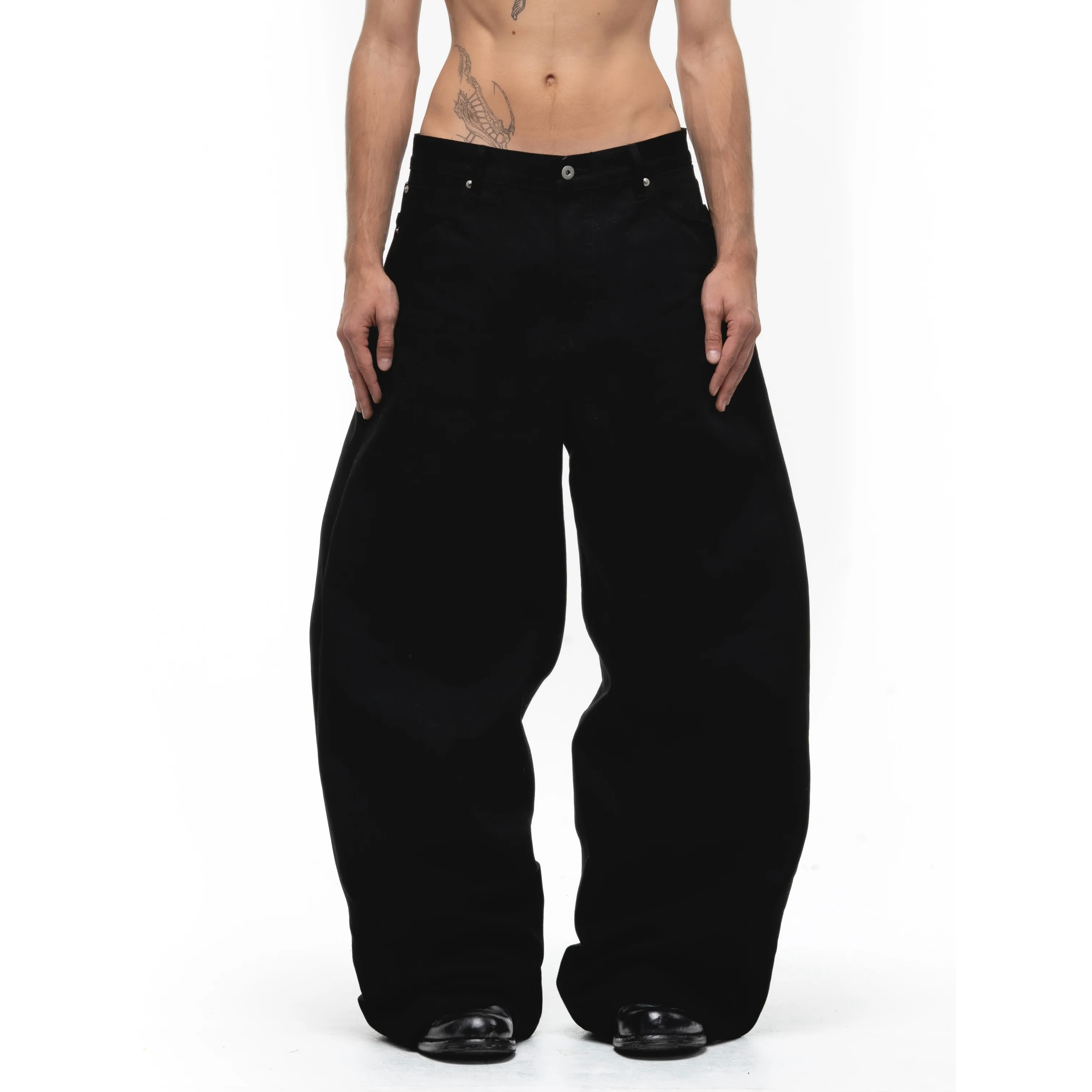 thumbnail for American retro nofaith Nissan red-edged bare-eared raw cow scimitar jeans raw denim breasted baggy