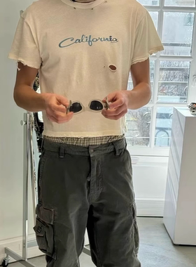 BMC ERL美式复古加州california水洗做旧boxy短袖短款T恤vintage