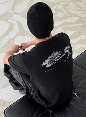 BMC PAF 8.0新款迎客松印花短袖标语简约宽松休闲T恤男女同款