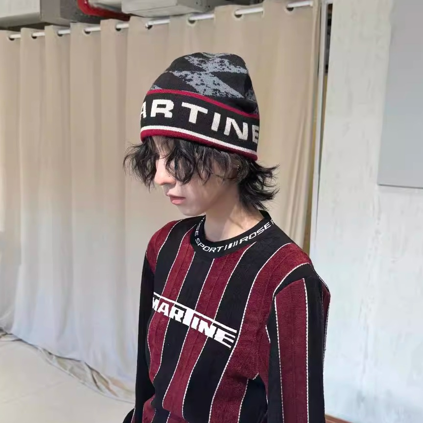 mr复古风双面戴针织冷帽