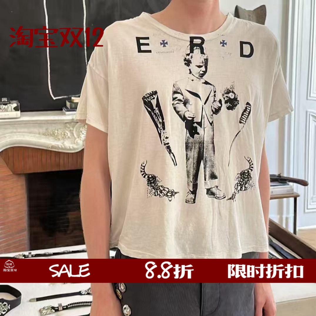 erd西装小孩牙刷印花短宽短袖