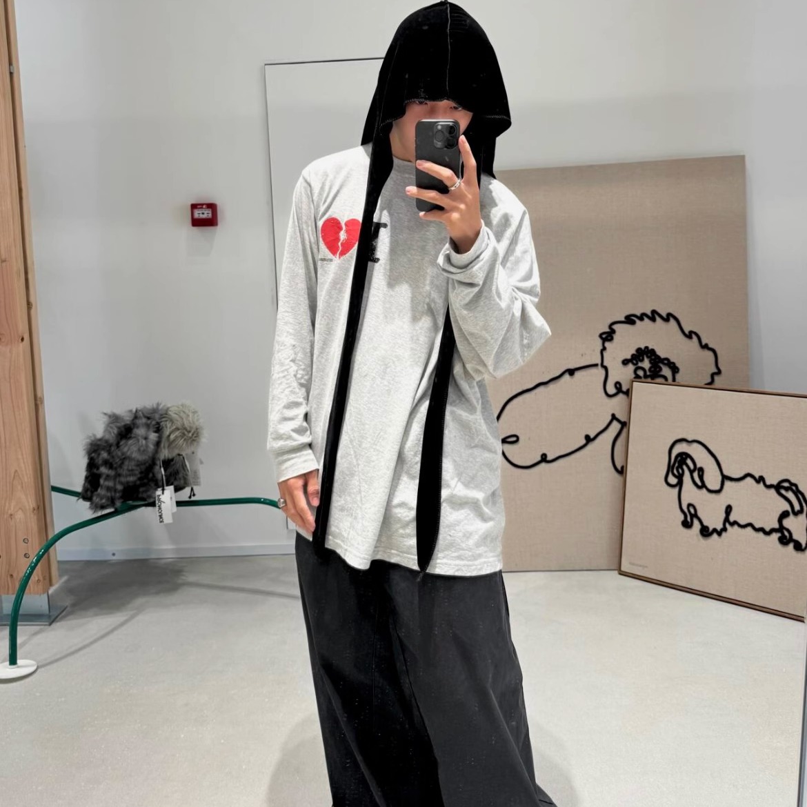 小众破碎爱心不规则长袖