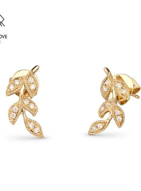 VANNY LOVE/梵尼洛芙邂逅18K金钻石耳钉情侣送女友礼物定制耳钉女