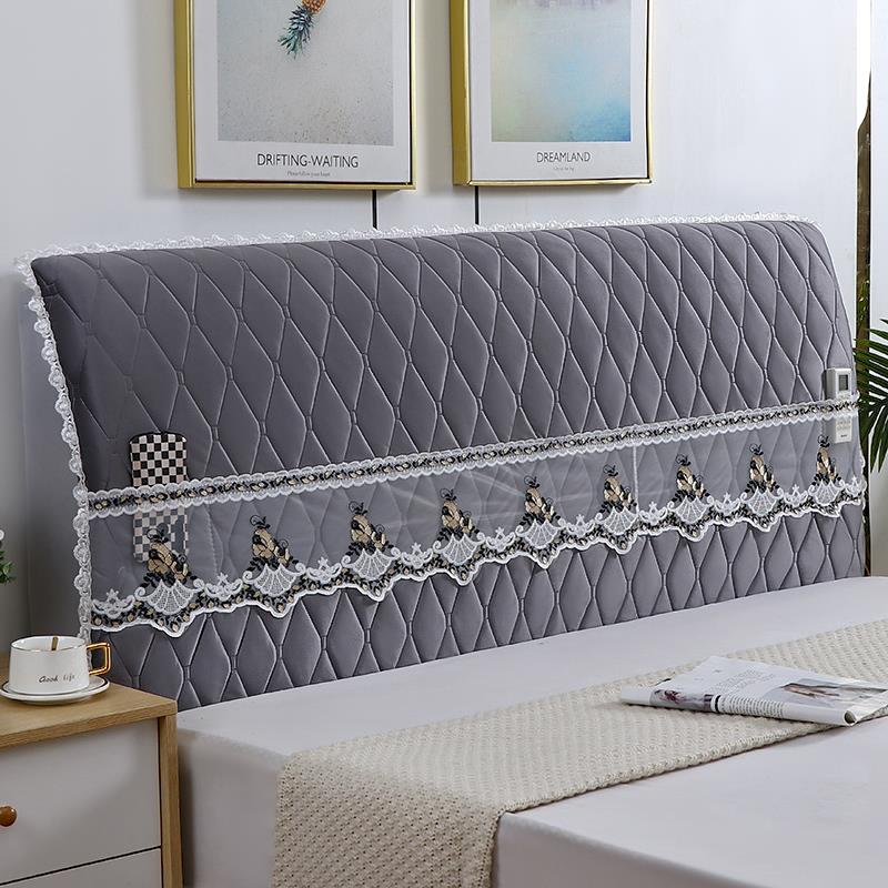 高档床头套罩2024新款全包通用加厚软包木皮床夹棉盖布防尘保护罩