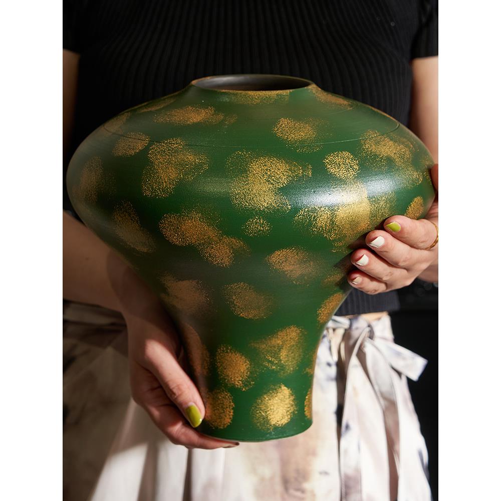 野生豪华新中国风景德镇陶瓷手绘花瓶样板房艺术品审美饰品装饰罐