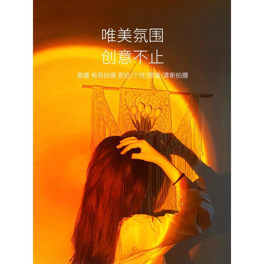 摄影手电筒RGB四光源变焦落日氛围灯拍照打光神器白黄橙红补光灯