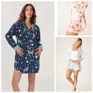 p.j. salvage出口美国衬衫裙系列 |柔软长袖睡裙法兰绒睡衣套装