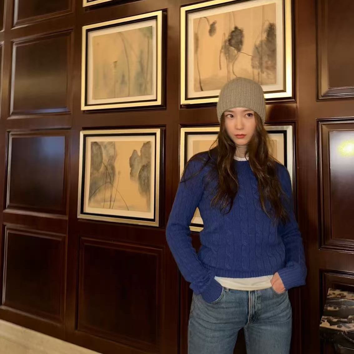 谁穿谁好看的经典麻花针织羊驼毛羊毛软糯气质百搭长袖内搭毛衣