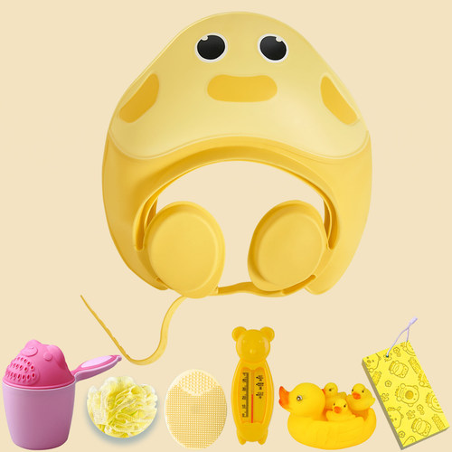 儿童小黄鸭硅胶洗头帽新款防下滑