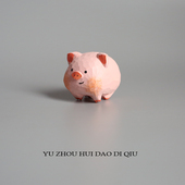 无聊了有可爱肥猪猪陪着 手工木雕小猪摆件 朋友同学生日小礼物