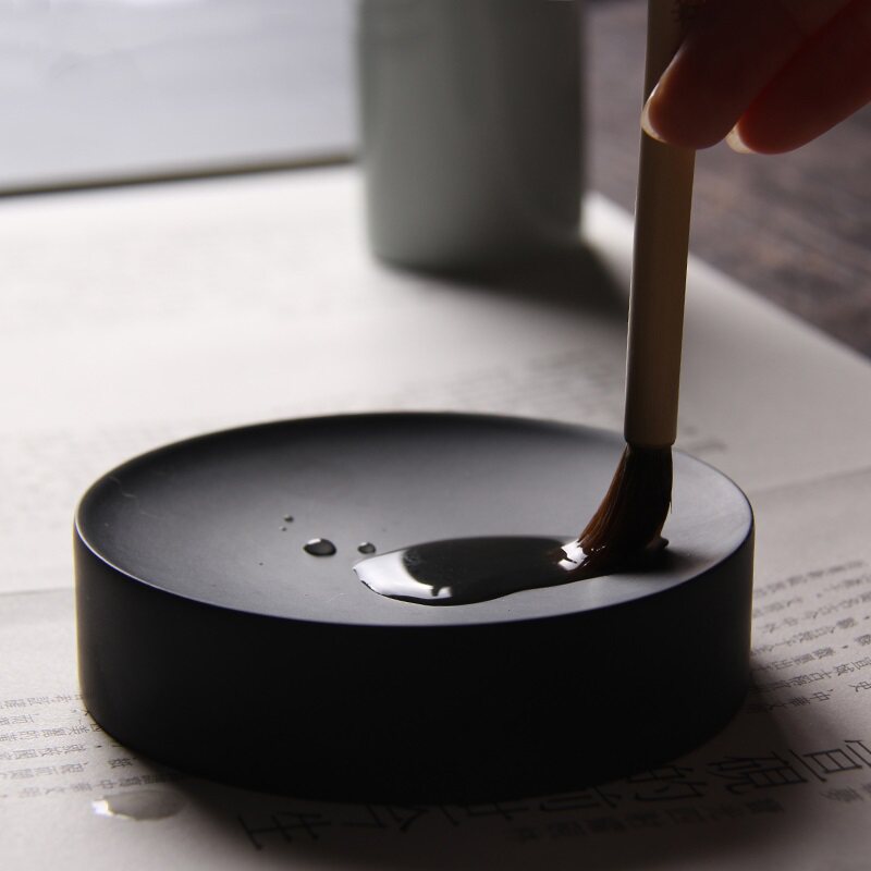 天然石头磨墨研墨小楷书法砚台