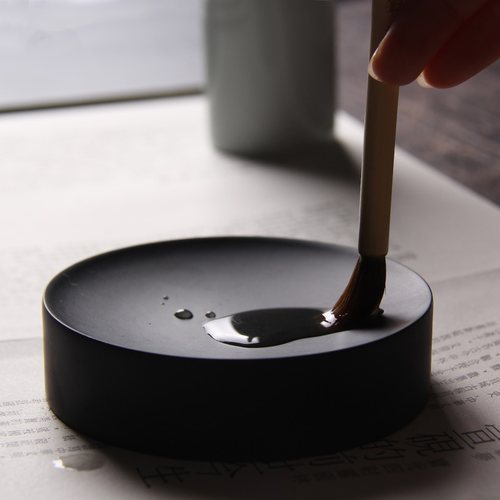 天然石头磨墨研墨小楷书法砚台