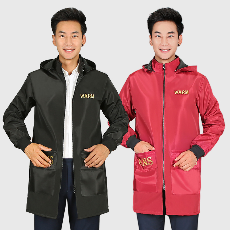 加厚加绒罩衣男士长袖外套