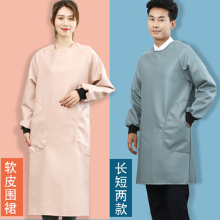 罩衣防水防油加长水产专用工作服外套大人皮长袖 家用厨房围裙时尚