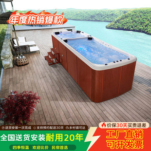 网红无边际游泳池家用别墅室内外恒温加热冲浪智能按摩无尽头泳池