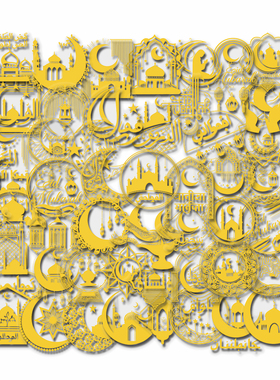 100张 mubarak-烫金卡通涂鸦装饰水杯笔记本行李箱贴纸