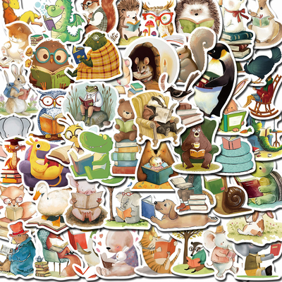 50张卡通动物涂鸦贴纸