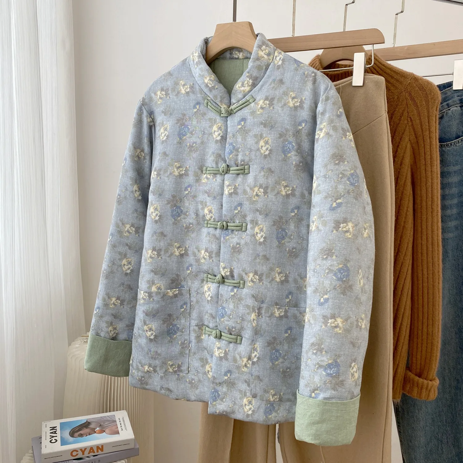 女士棉花袄手工盘扣棉袄复古中国风棉衣保暖棉服秋冬加厚新中式冬,女装/女士精品,棉衣/棉服,淘宝优惠券,粉丝福利购,淘宝优惠卷