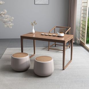 简易小户型一体茶 新新中式 家用阳台小茶几实木简约茶桌椅组合新款